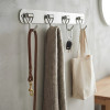 Stainless Steel Wall Rail Bar with Hooks for Kitchen Bathroom and Home Storage