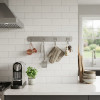 Stainless Steel Wall Rail Bar with Hooks for Kitchen Bathroom and Home Storage