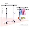 Double Pole Cloth Rail with Wheels